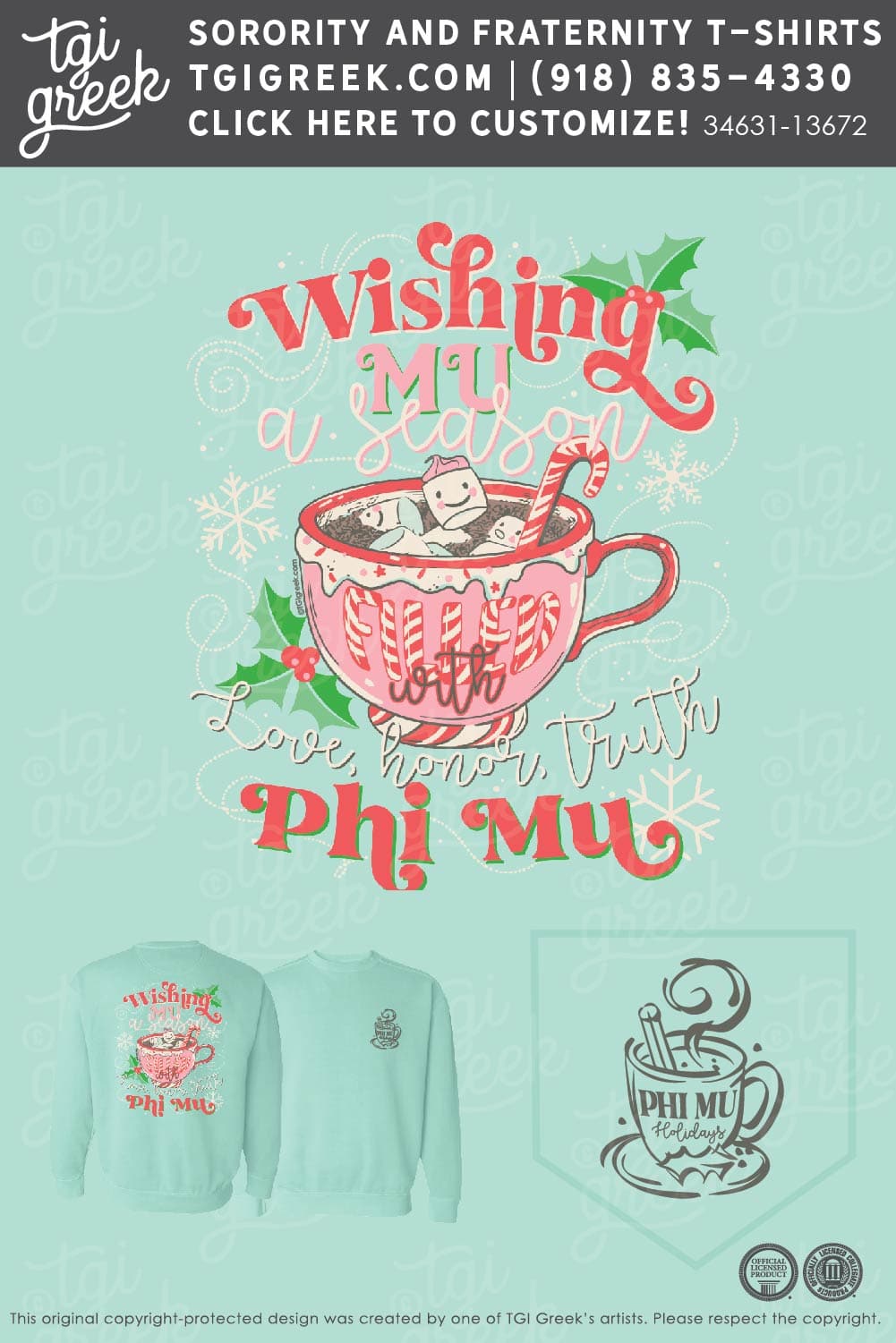 Phi Mu – OKC Holiday Sweatshirt