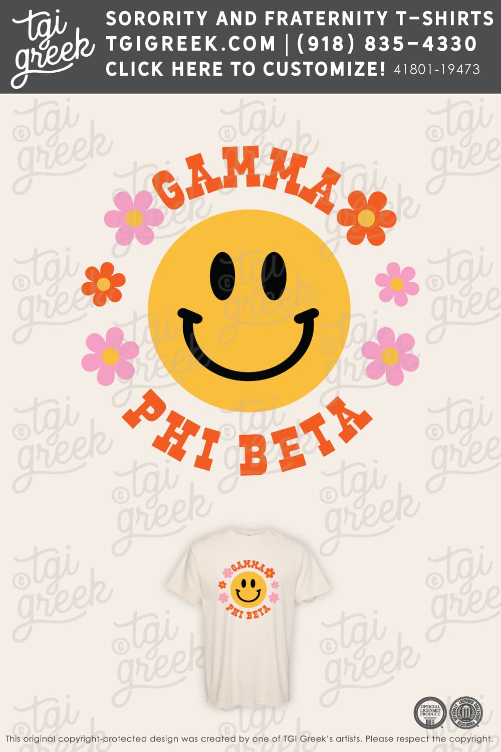 LIVE – Gamma Phi Beta Smiley Shirt