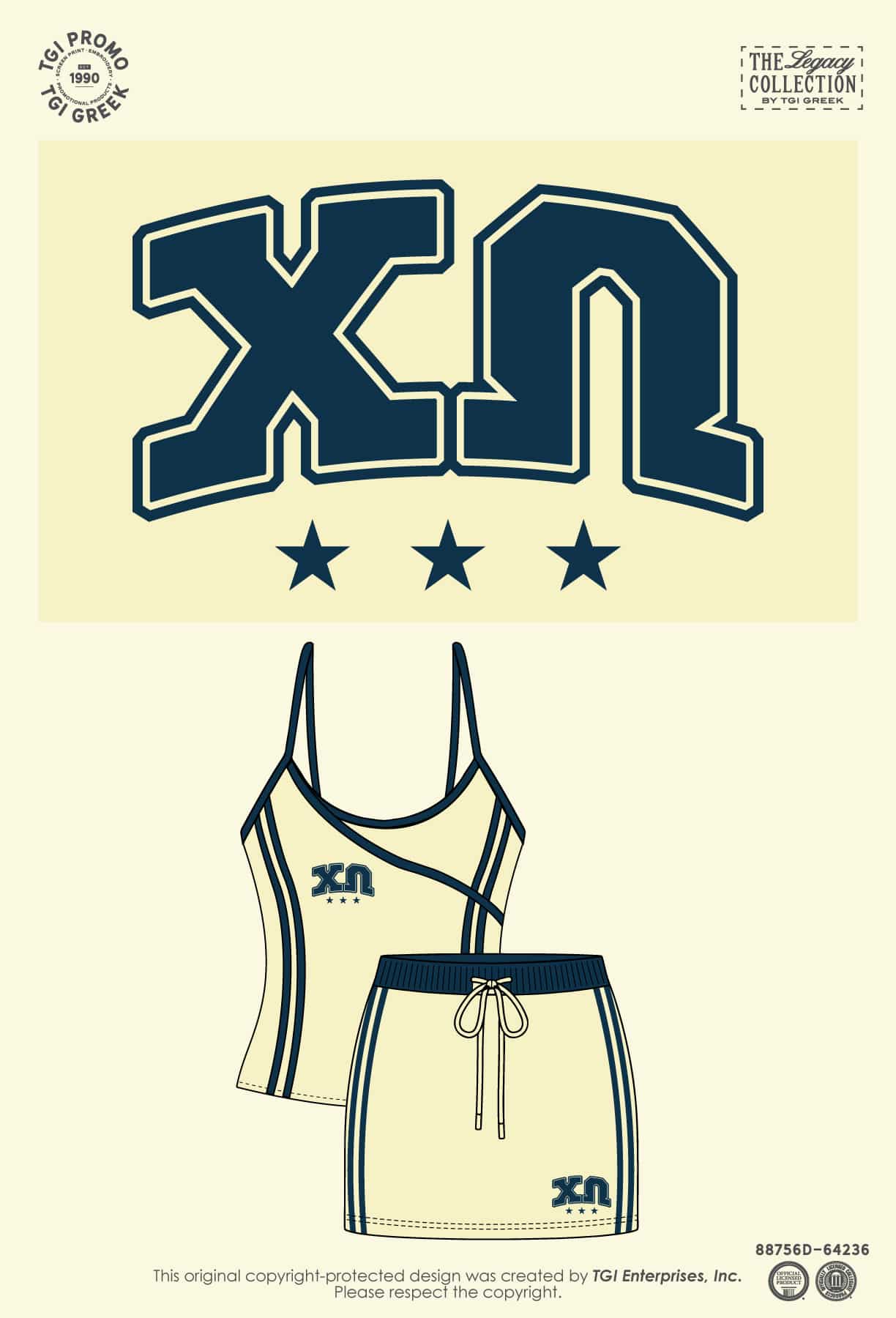 Chi Omega – TGI Skirt Set Name Drop