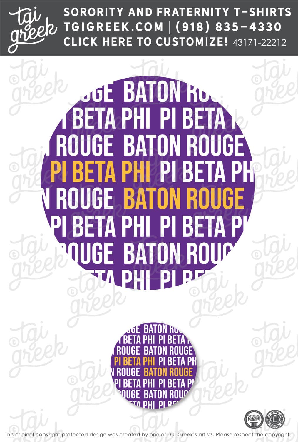 Pi Beta Phi – LSU Gameday Sticker