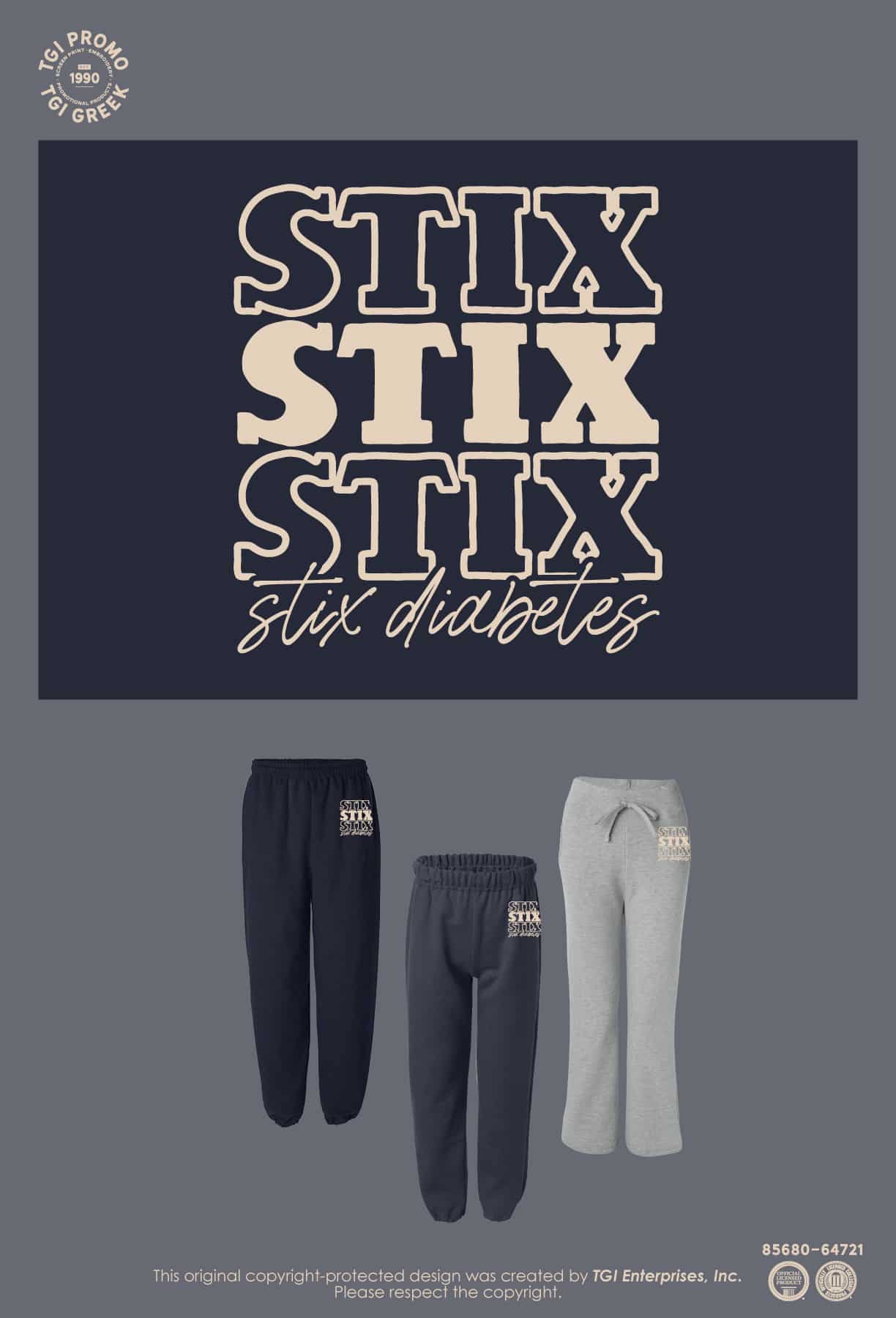 STIX Diabetes Program – Sweatpants & Shorts