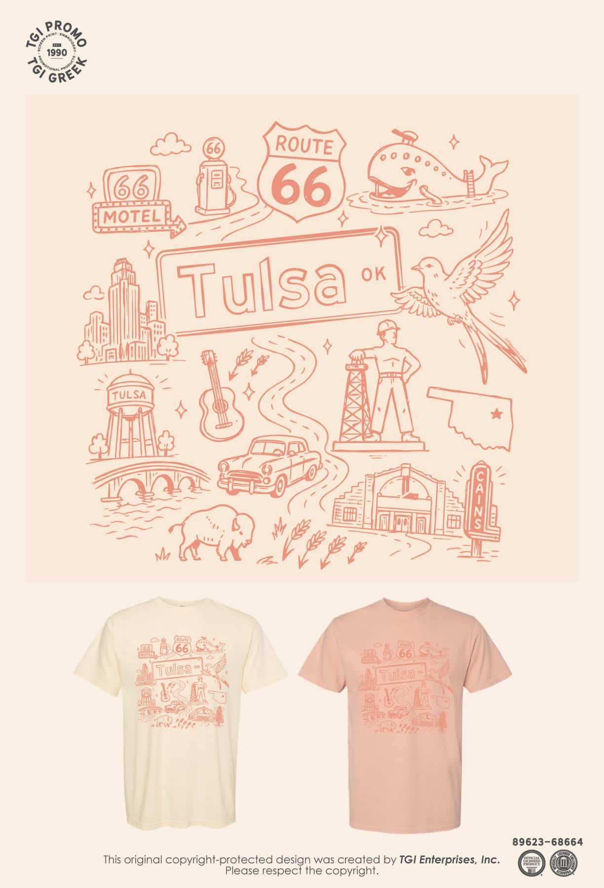 TGI Promo – Route 66 Doodle Art Tee