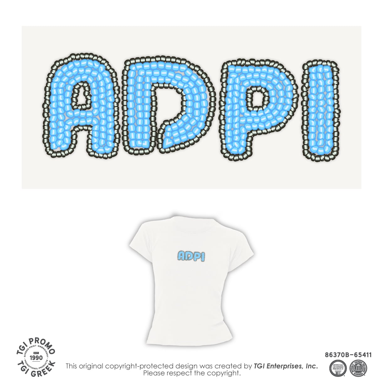 Alpha Delta Pi – TGI Beaded Baby Tee