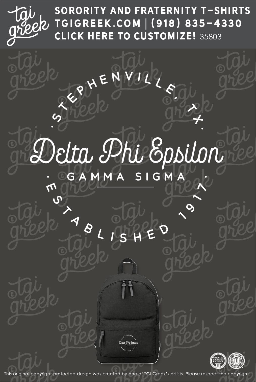 Delta Phi Epsilon – TSU Backpack