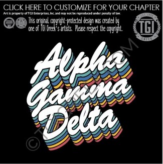 TGI – Alpha Gamma Delta Stacked Script