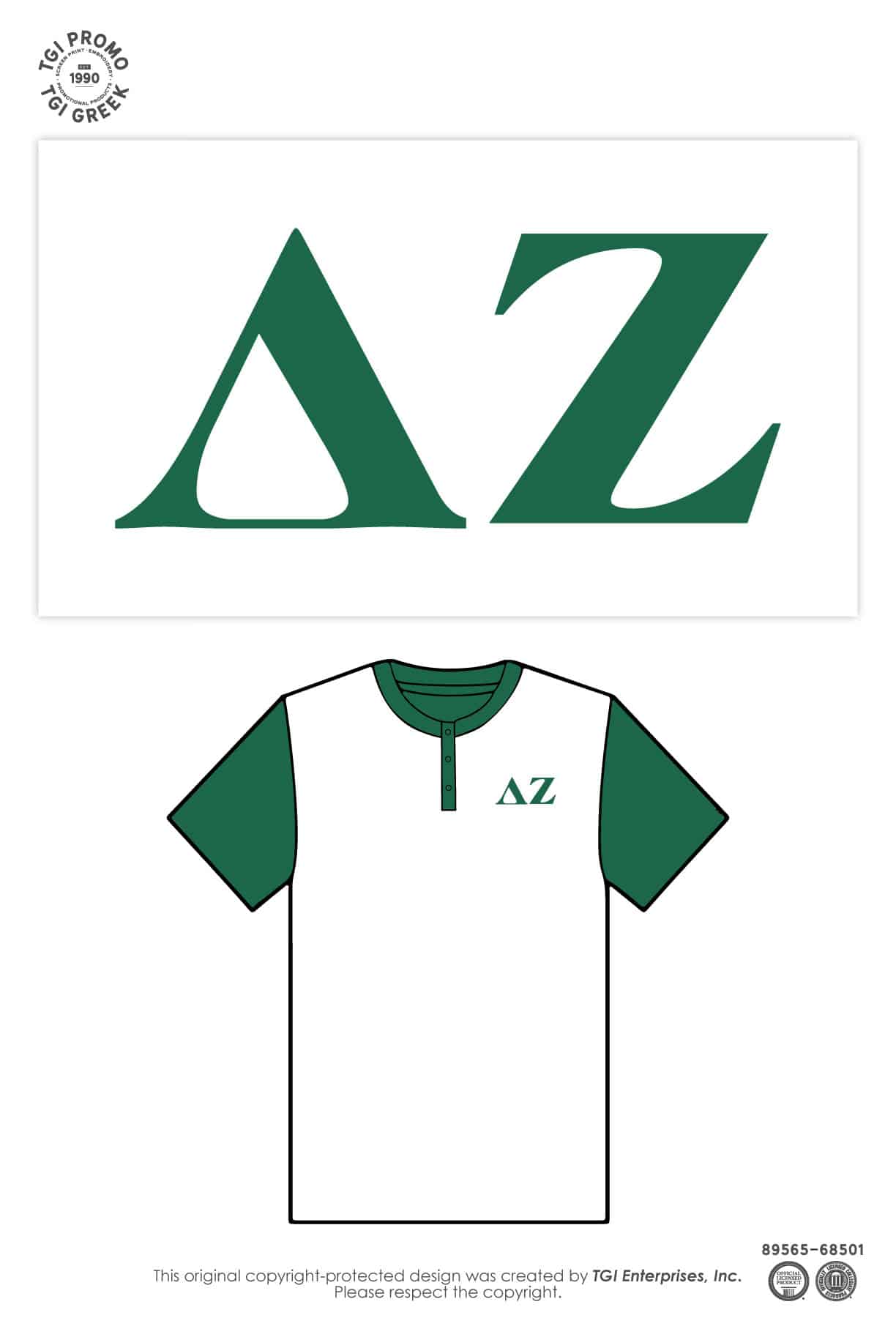 Delta Zeta – TGI Greek Branded Color Block Henley