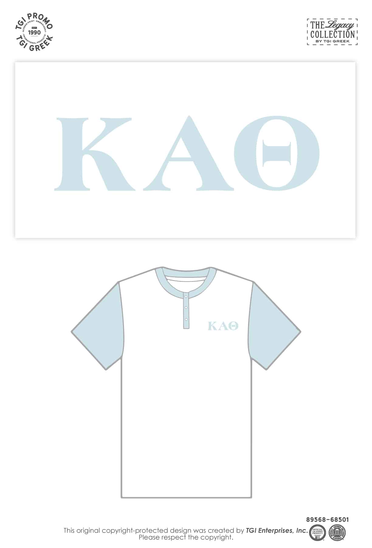 Kappa Alpha Theta – TGI Greek Branded Color Block Henley
