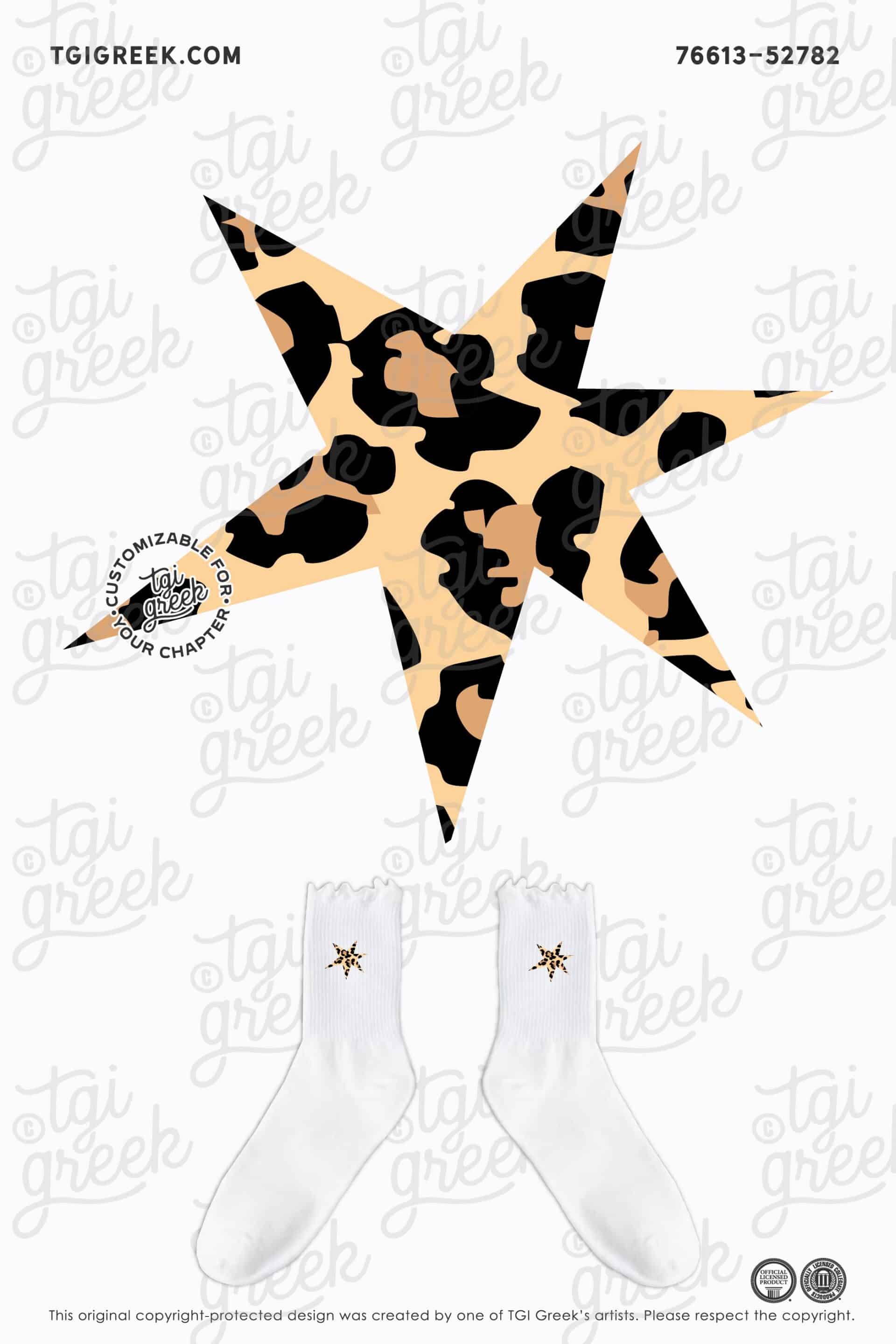 TGI – Animal Print Star Ruffle Socks