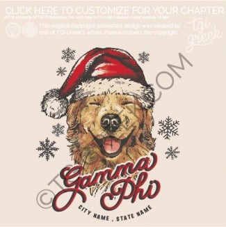Gamma Phi Beta – santa Golden Retriever