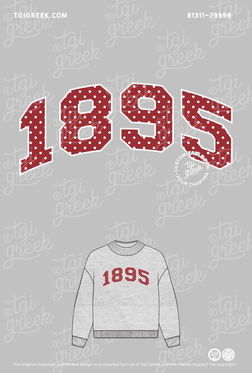 Chi Omega – UAL Polka Dot Mock Neck