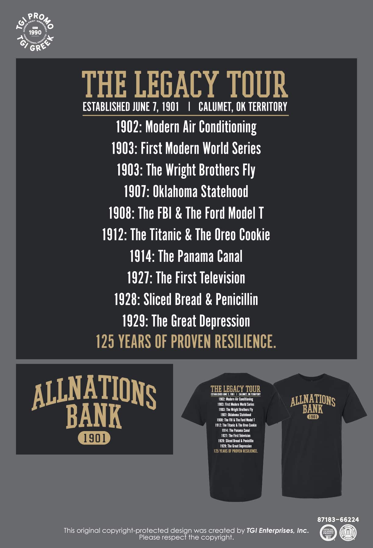 All Nations Bank – Legacy Tour Tee