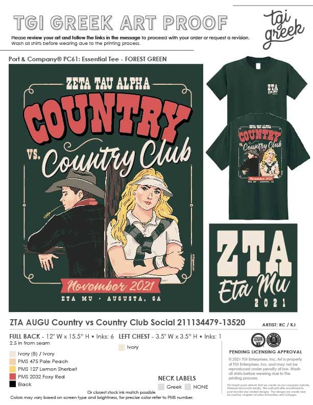 Zeta Tau Alpha – AUGU Country vs Country Club Social