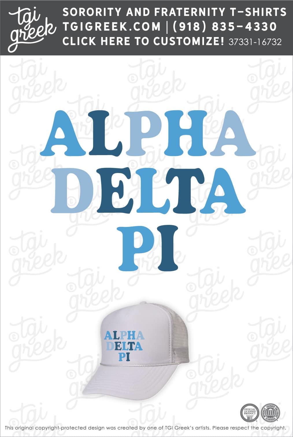 Francesca’s – Alpha Delta Pi White Trucker Hat