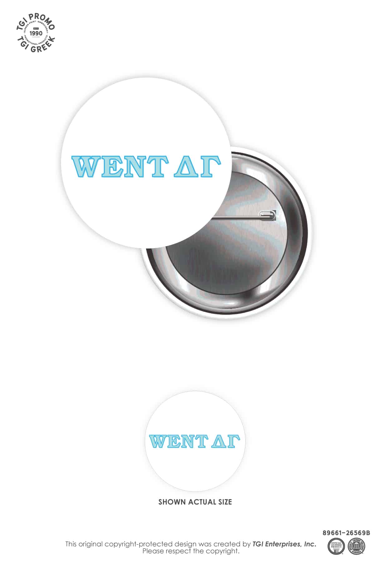 Delta Gamma -TGI Greek New Stock Greek Button
