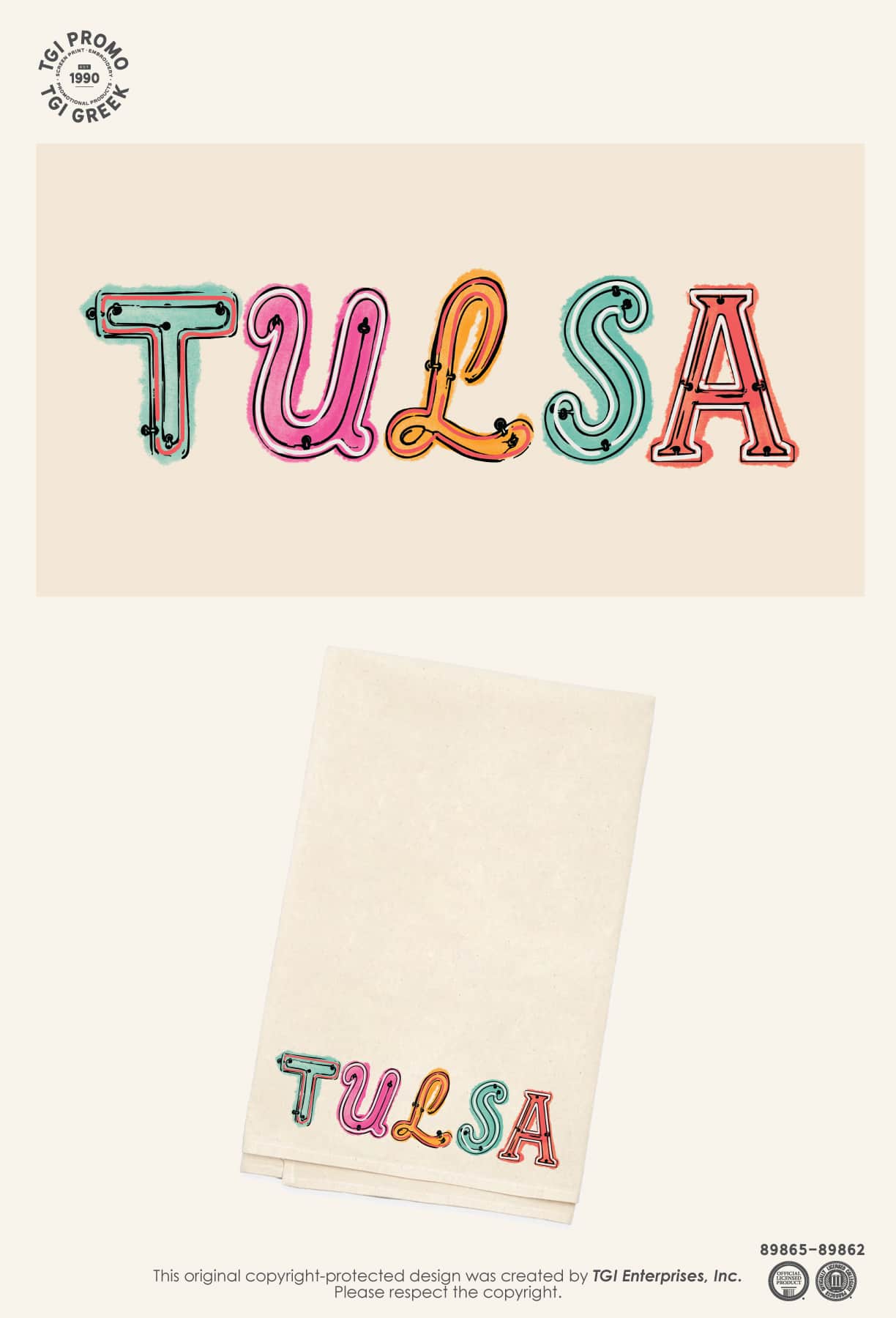 TGI Promo – Cap Cruise Neon TUL Tea Towel