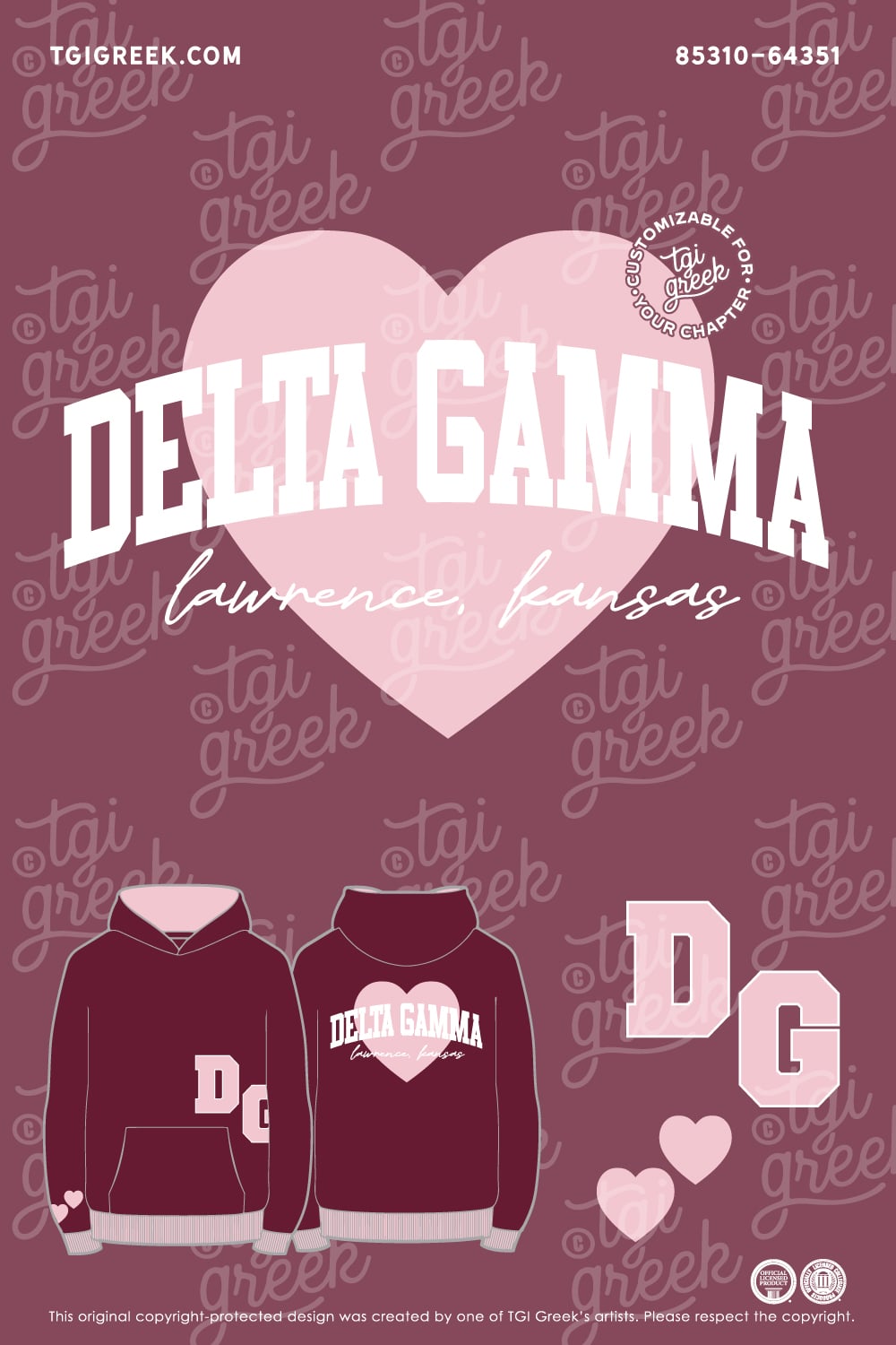 Delta Gamma – KU Valentine’s Hoodie