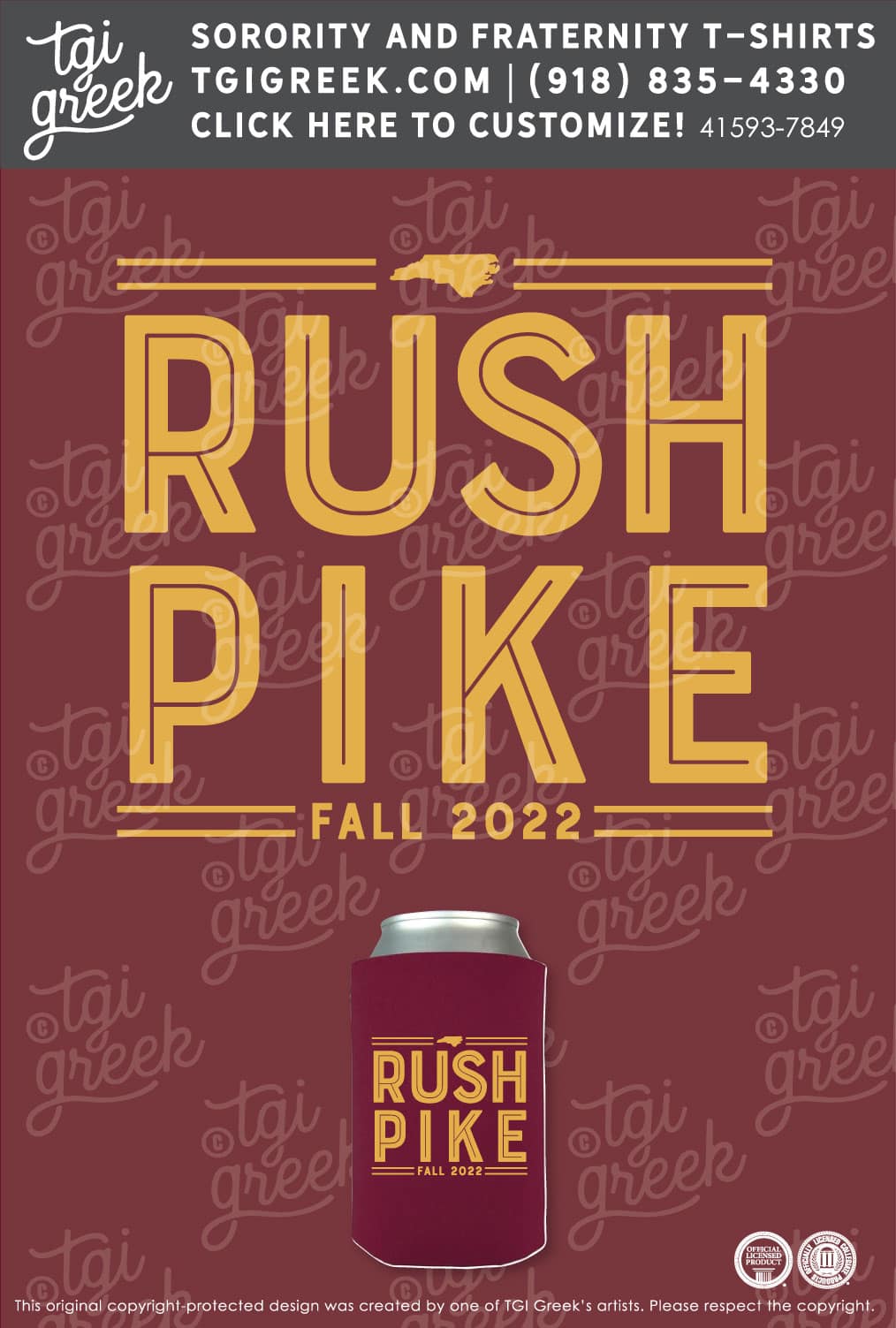 Pi Kappa Alpha – UNCW Fall Rush Koozies