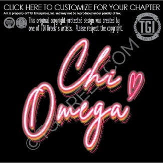 Chi Omega – neon Chi Omega