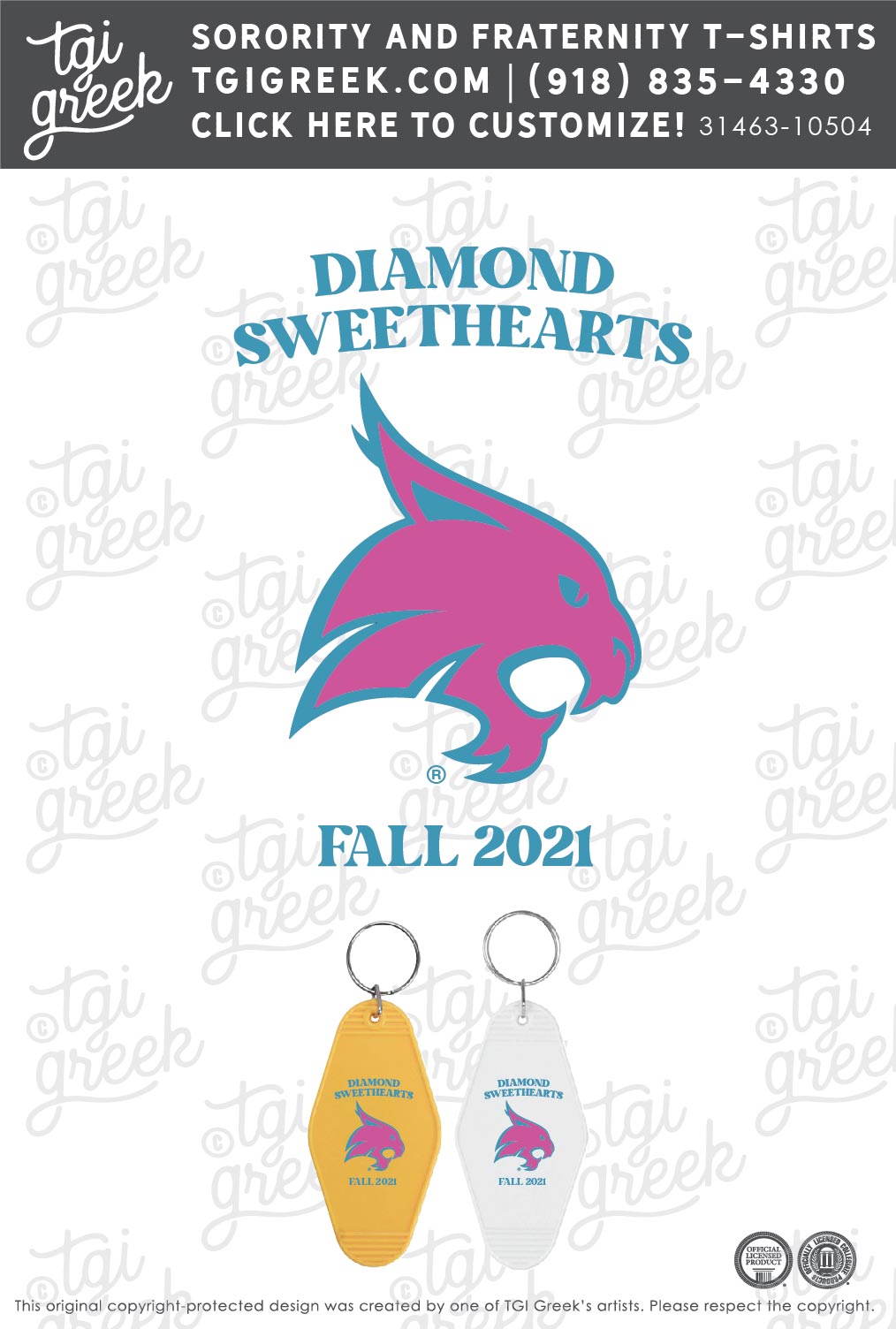 Texas State University – Diamond Sweethearts Keychain