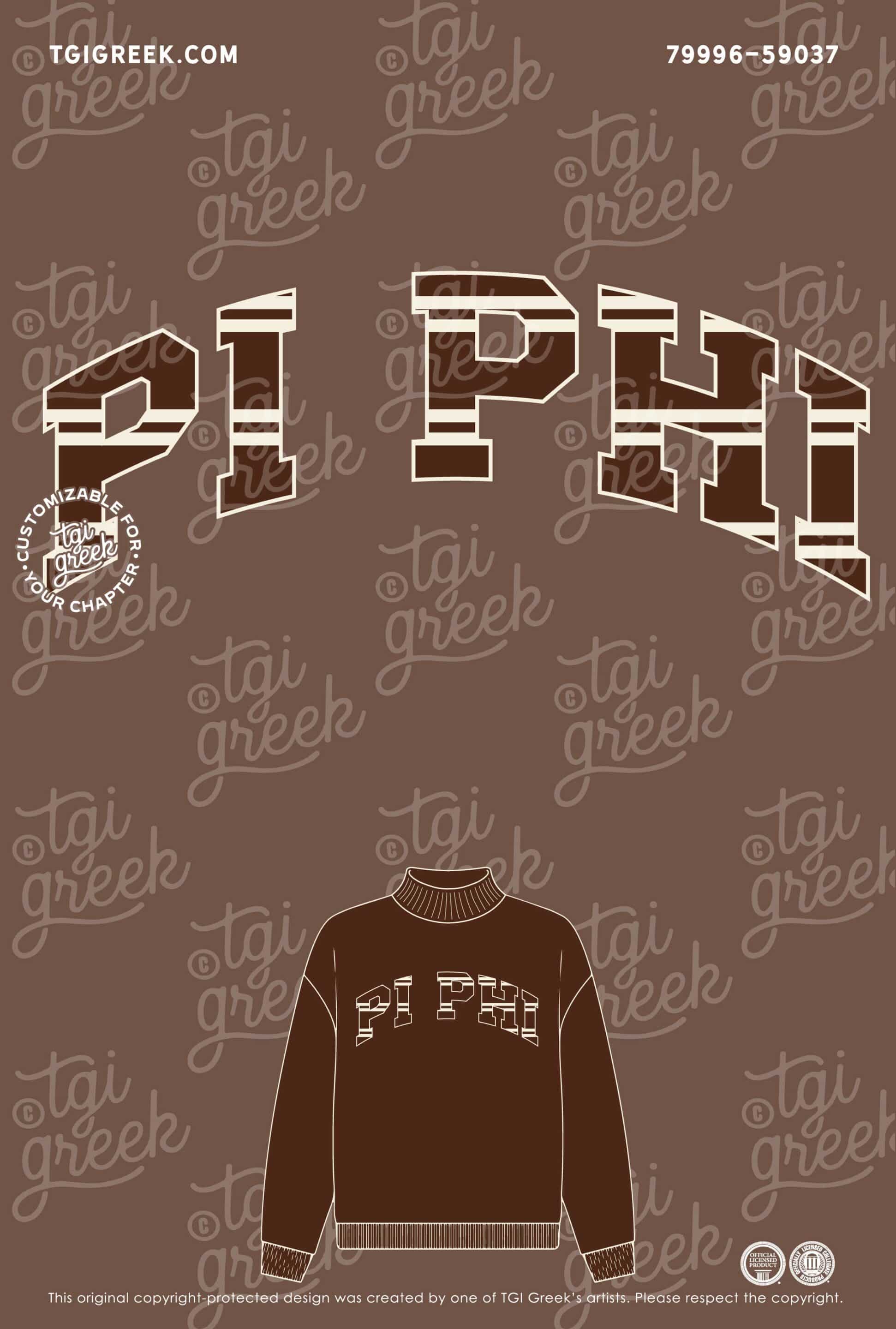 TGI – Pi Beta Phi Stripe Letter Mockneck