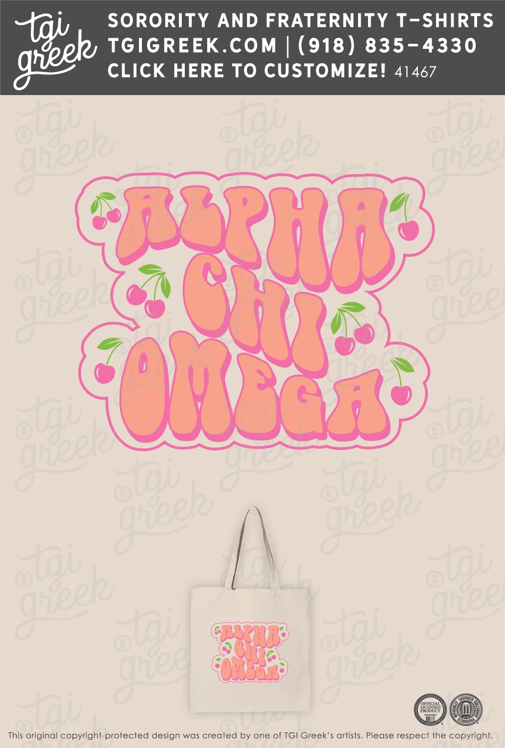 Alpha Chi Omega – MOSU Bid Day Tote