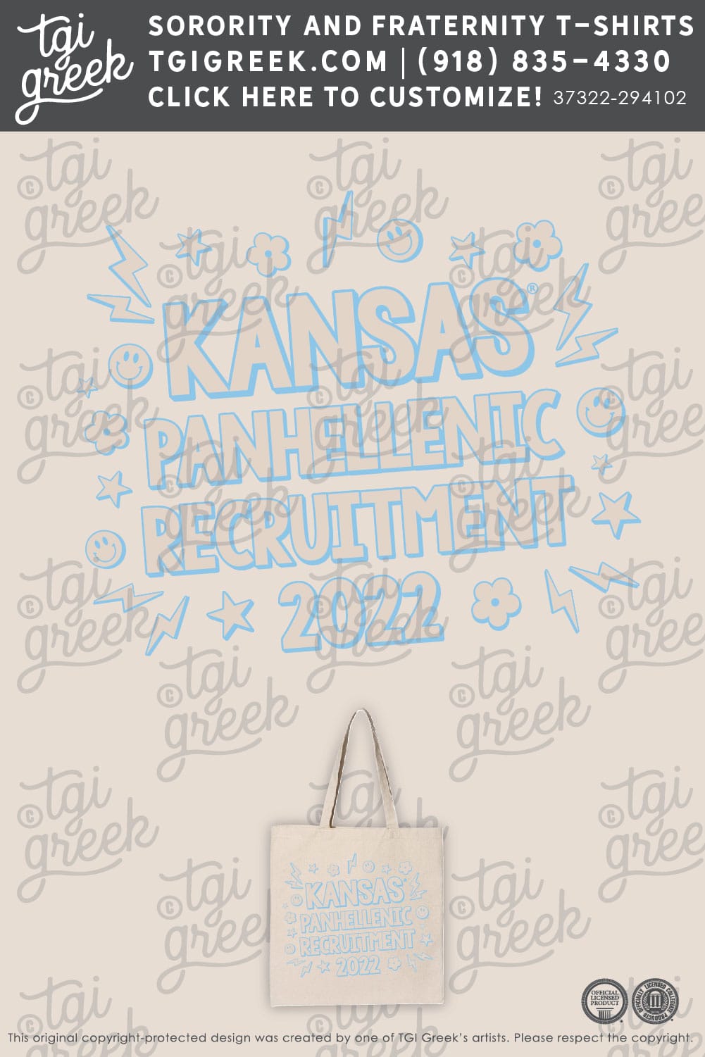 Kansas Univ – Panhellenic PNM Tote