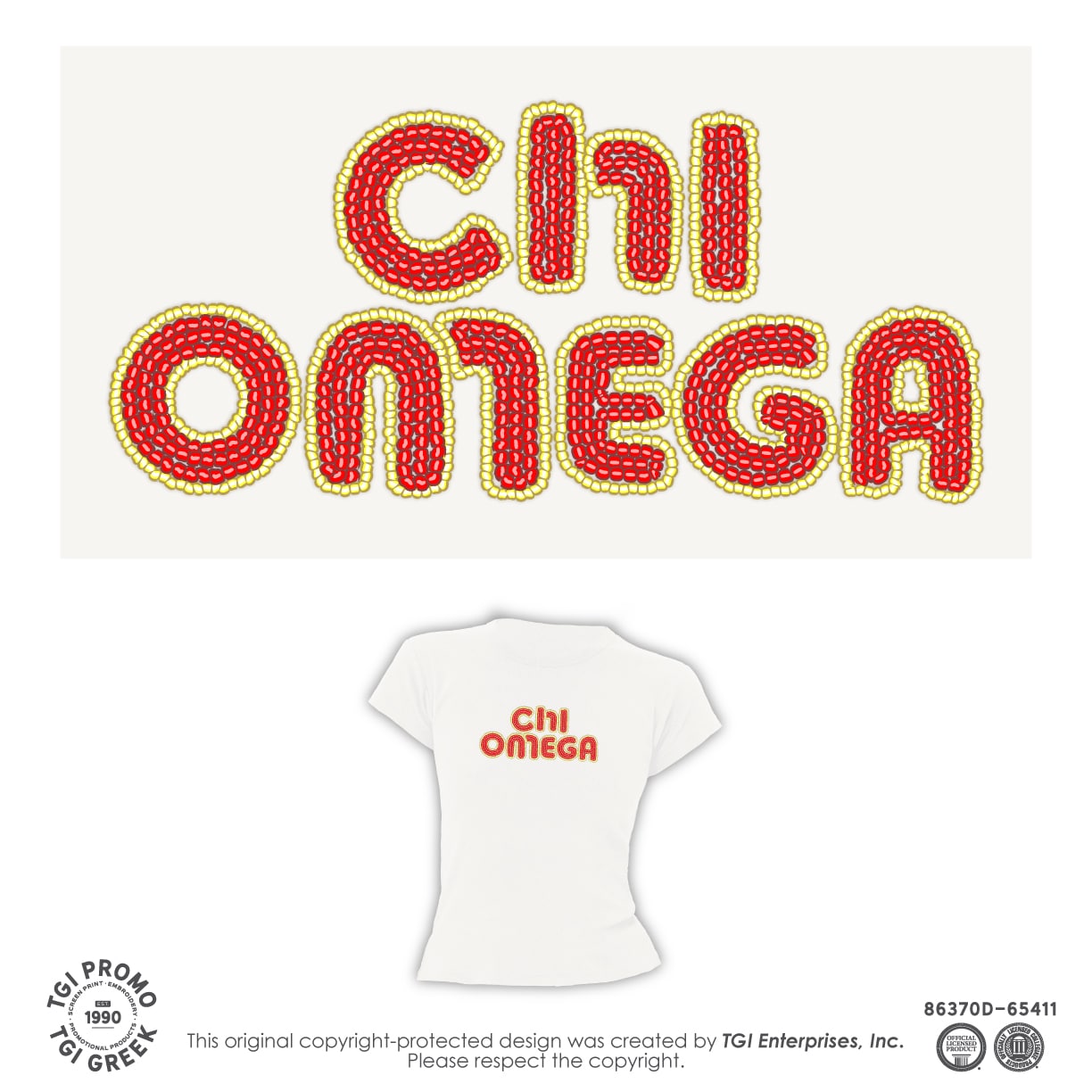 Chi Omega – TGI Beaded Baby Tee