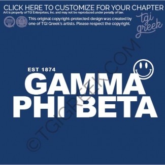 Gamma Phi Beta – Psychodelic PR Smiley Face