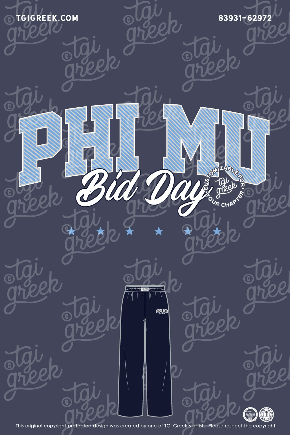 Phi Mu – IUB Bid Day Pants