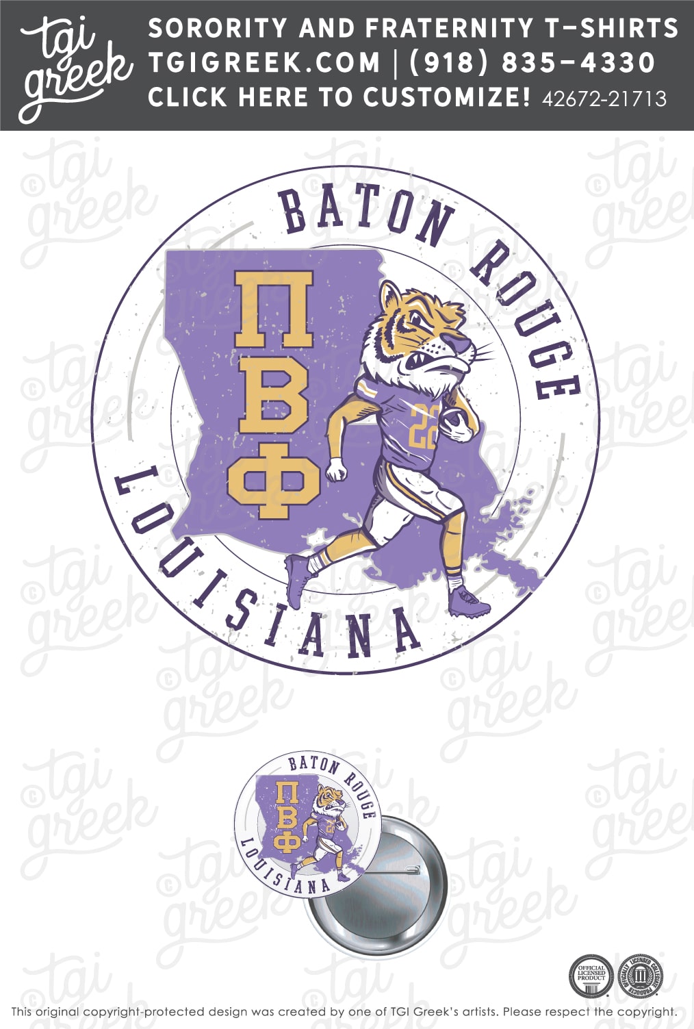 Pi Beta Phi – LSU Gameday Button