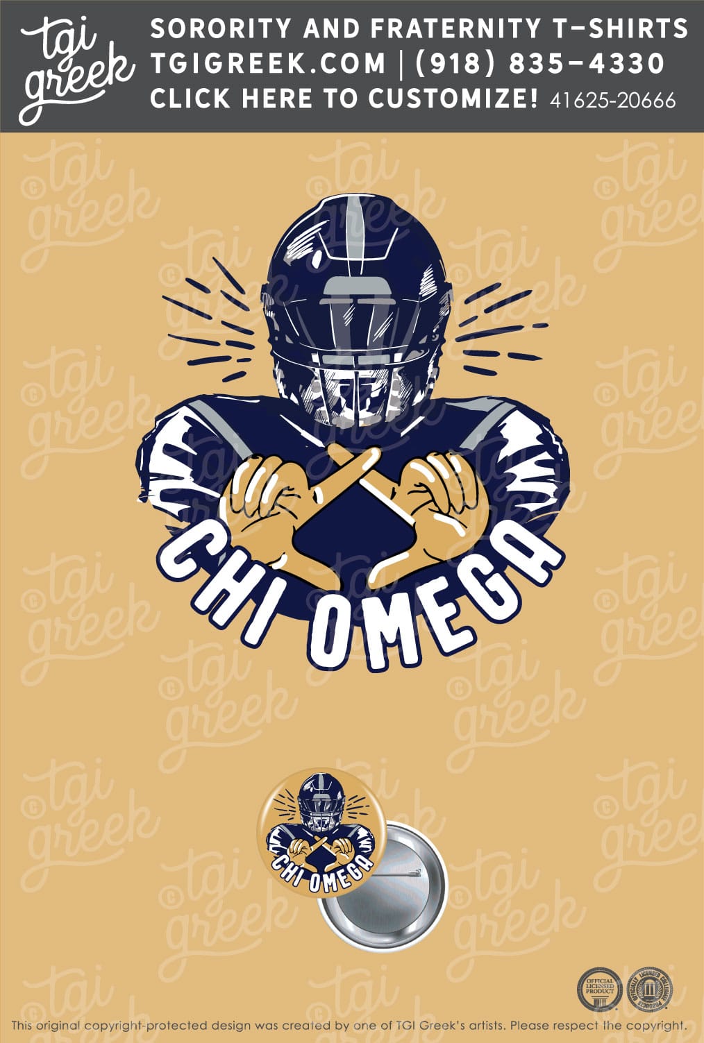 Chi Omega – GSU Game Day Pins