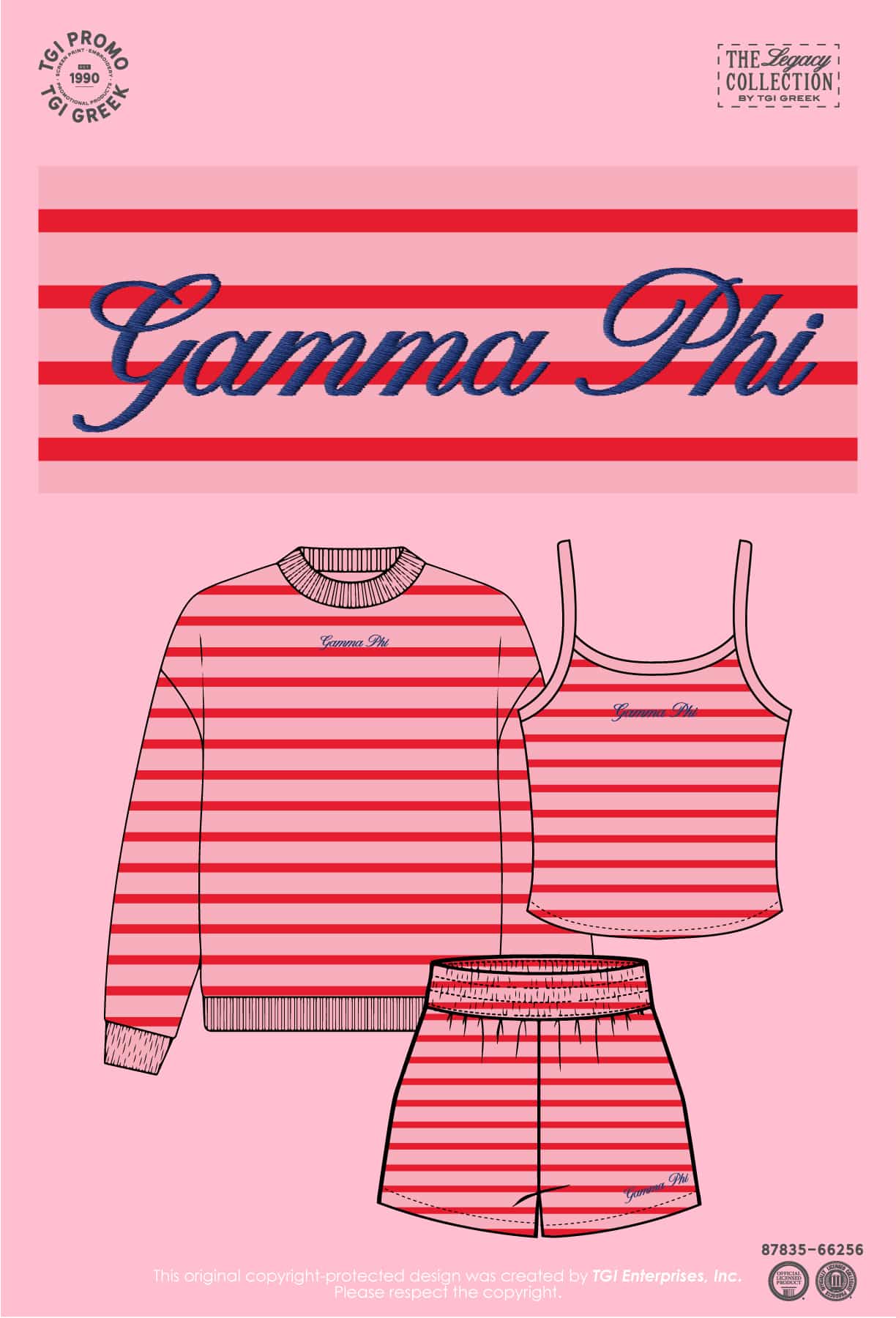Gamma Phi Beta – TGI Greek Summer Drop Stripe Set