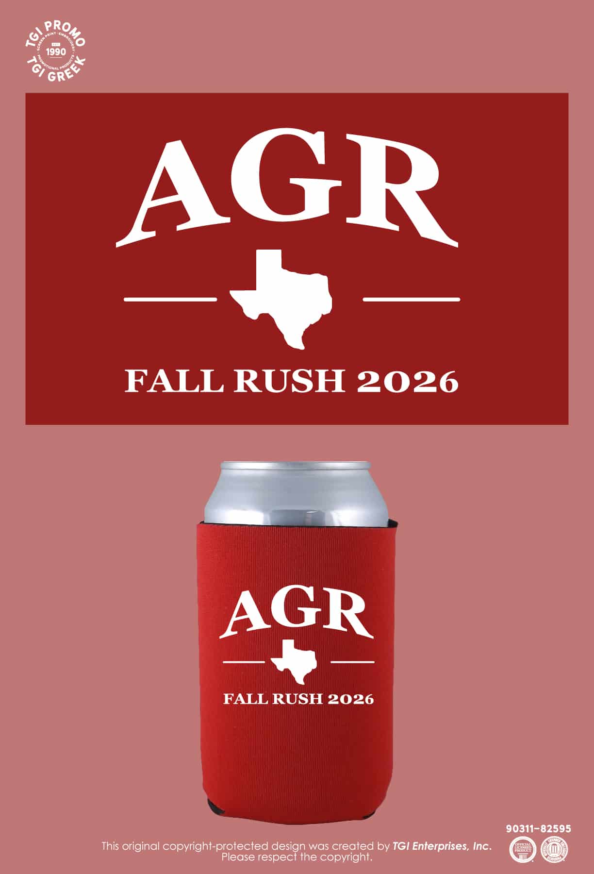 Alpga Gamma Rho – TGI Greek New Stock TX Frat Coozie