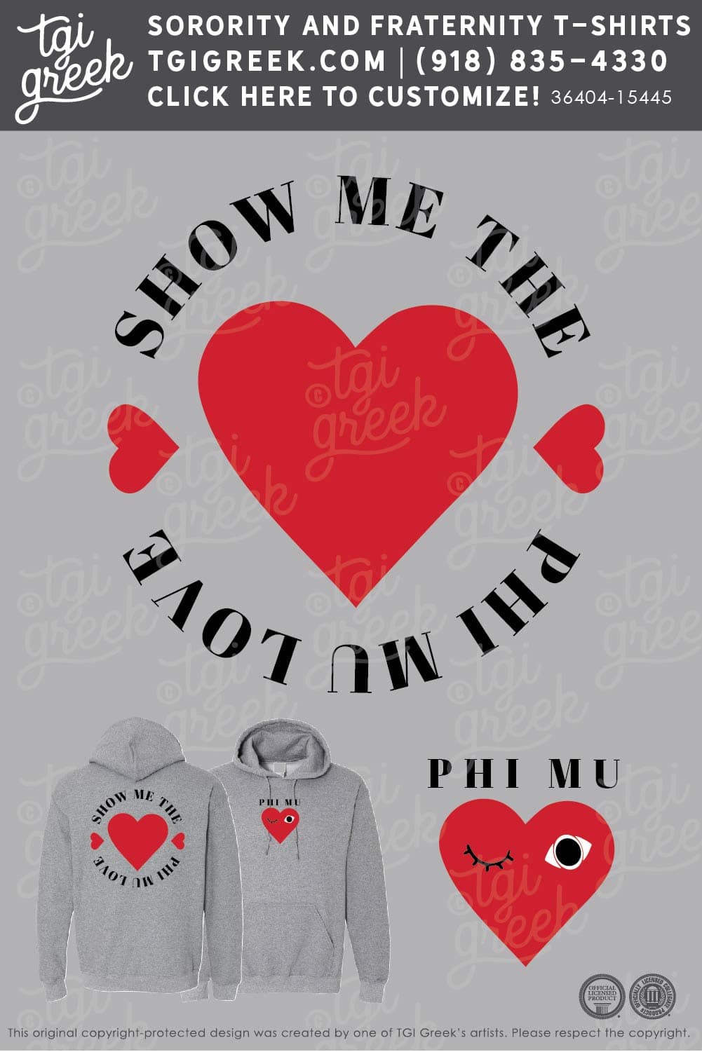 Phi Mu – OSU Heart Hoodie PR