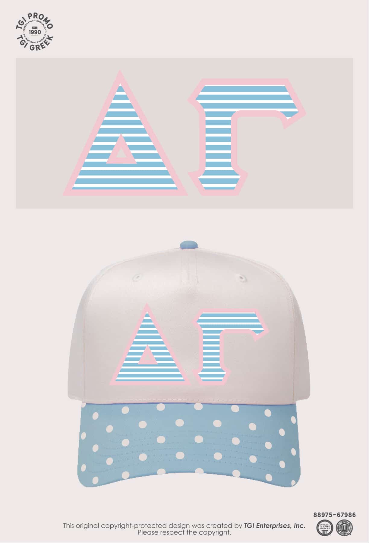 Delta Gamma – TGI Greek Polka Dot Hat