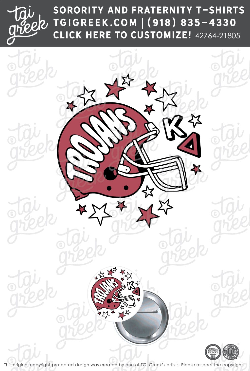 Kappa Delta – TROY Button Helmet