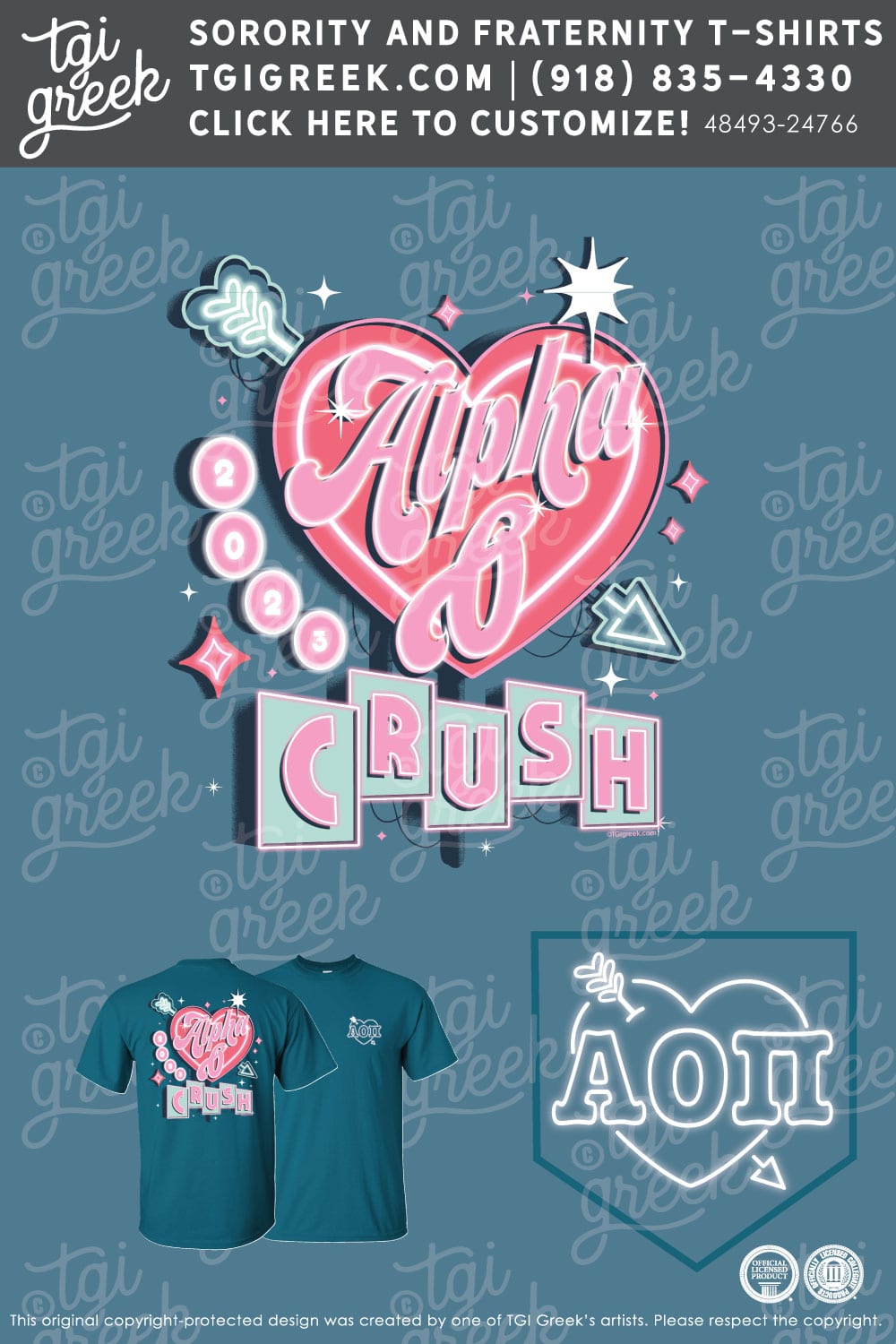 Alpha Omicron Pi – KENN Crush Blue Shirt