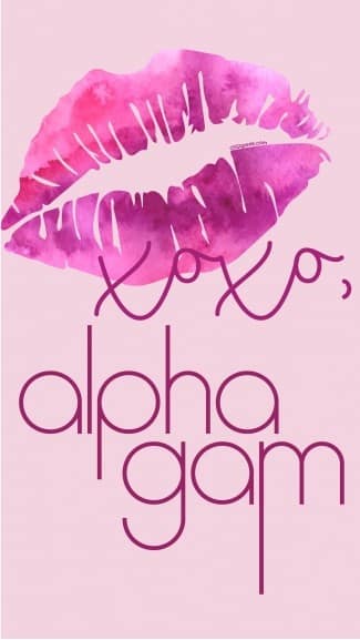 Alpha Gam – Watercolor Lips