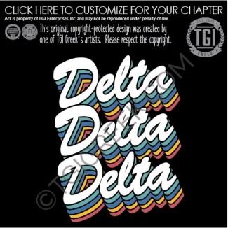 TGI – Delta Delta Delta Stacked Script