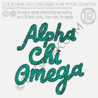 TGI-Alpha Chi Omega Cactus Cursive