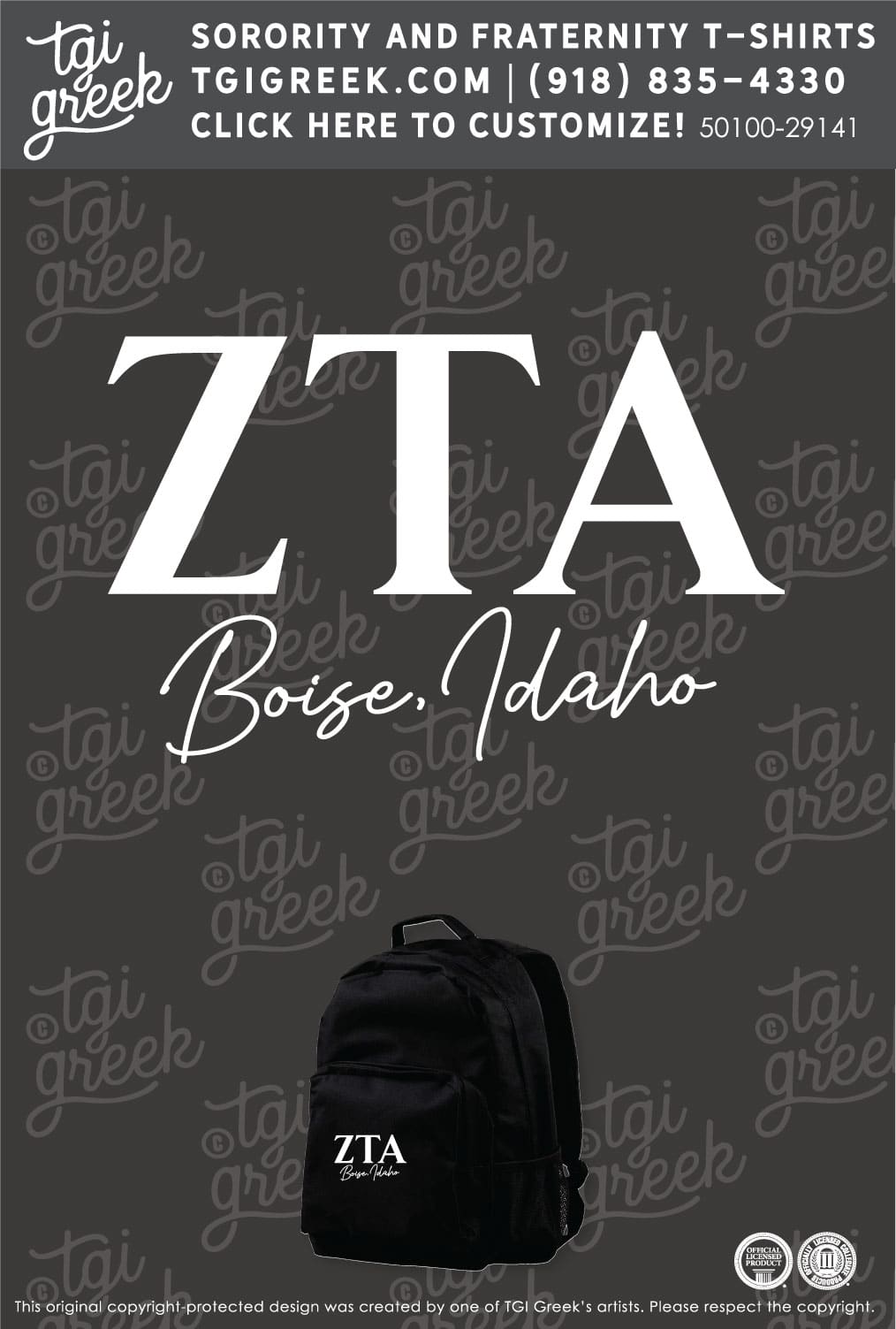 Zeta Tau Alpha – BOISE Backpack