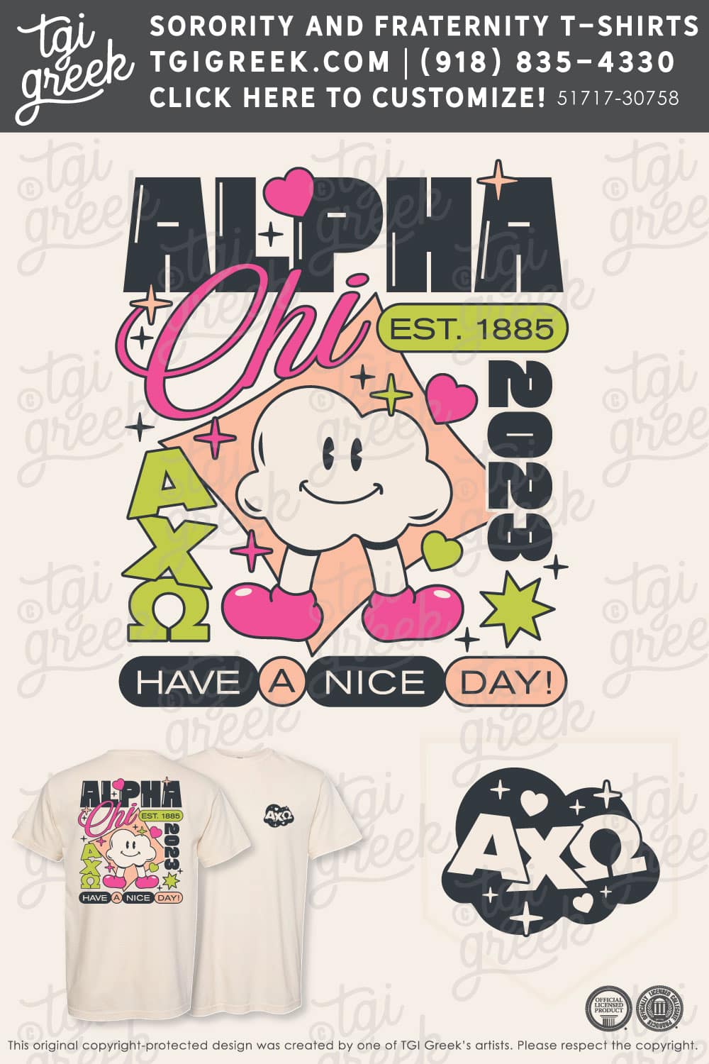 TGI – Alpha Chi Omega Cartoon Neon