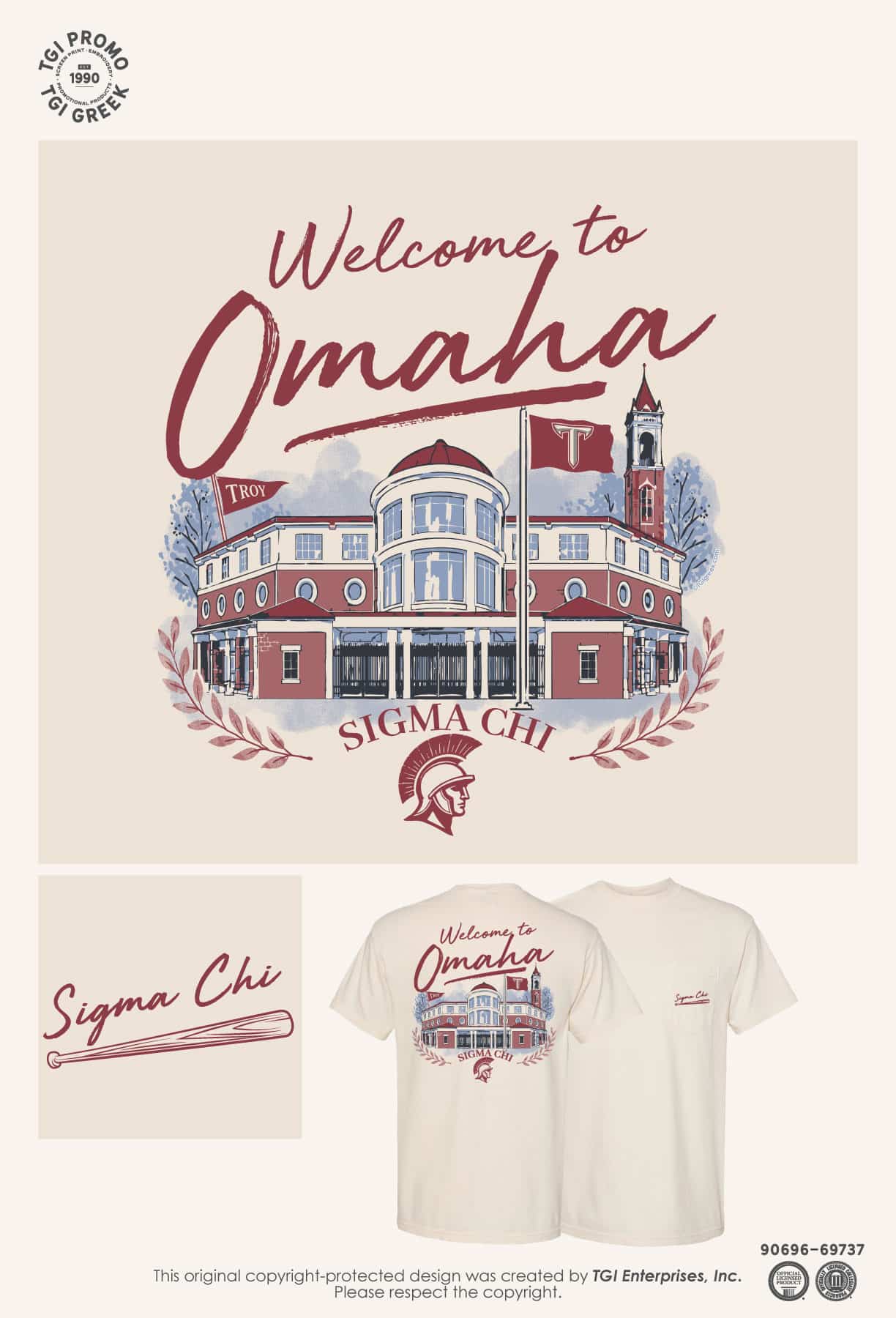 Sigma Chi – TROY Baseball Shirt