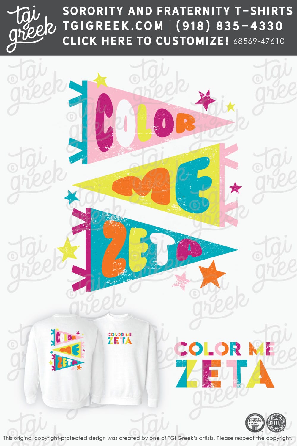 Zeta Tau Alpha – KSU Color Me Zeta Crewneck