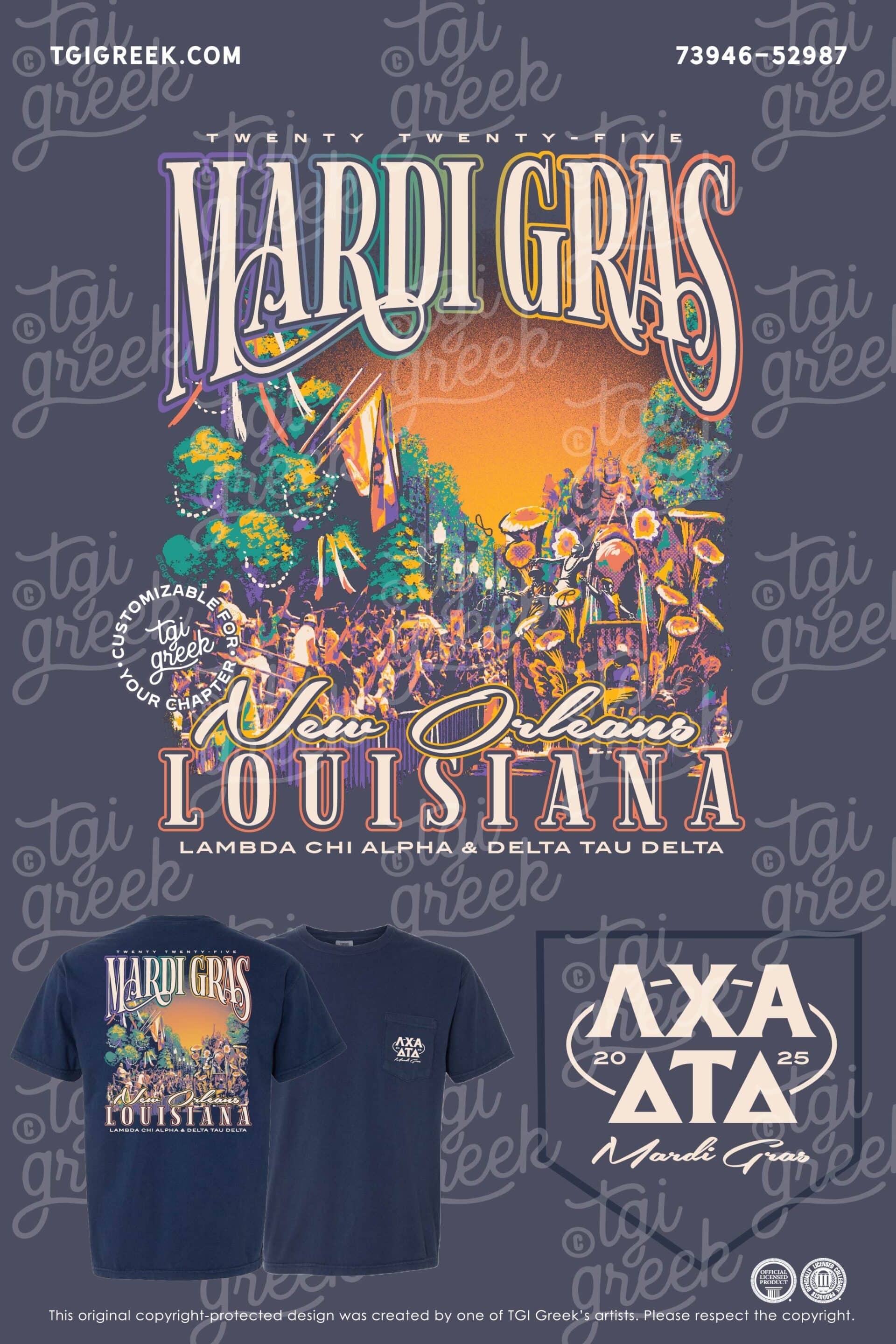 Delta Tau Delta – LSU Mardi Gras Shirt