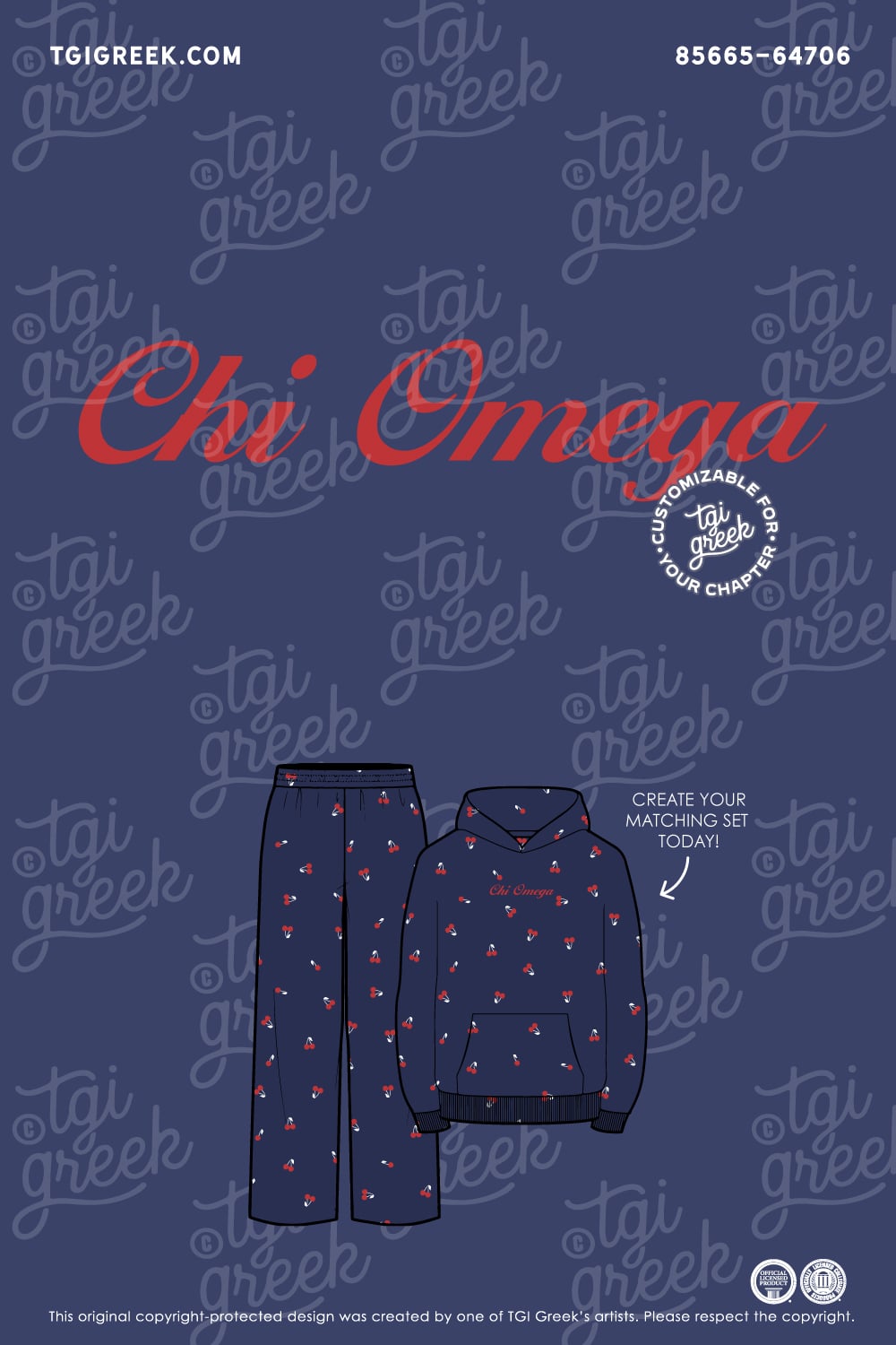 Chi Omega – TGI Cherry Print Sweat Set