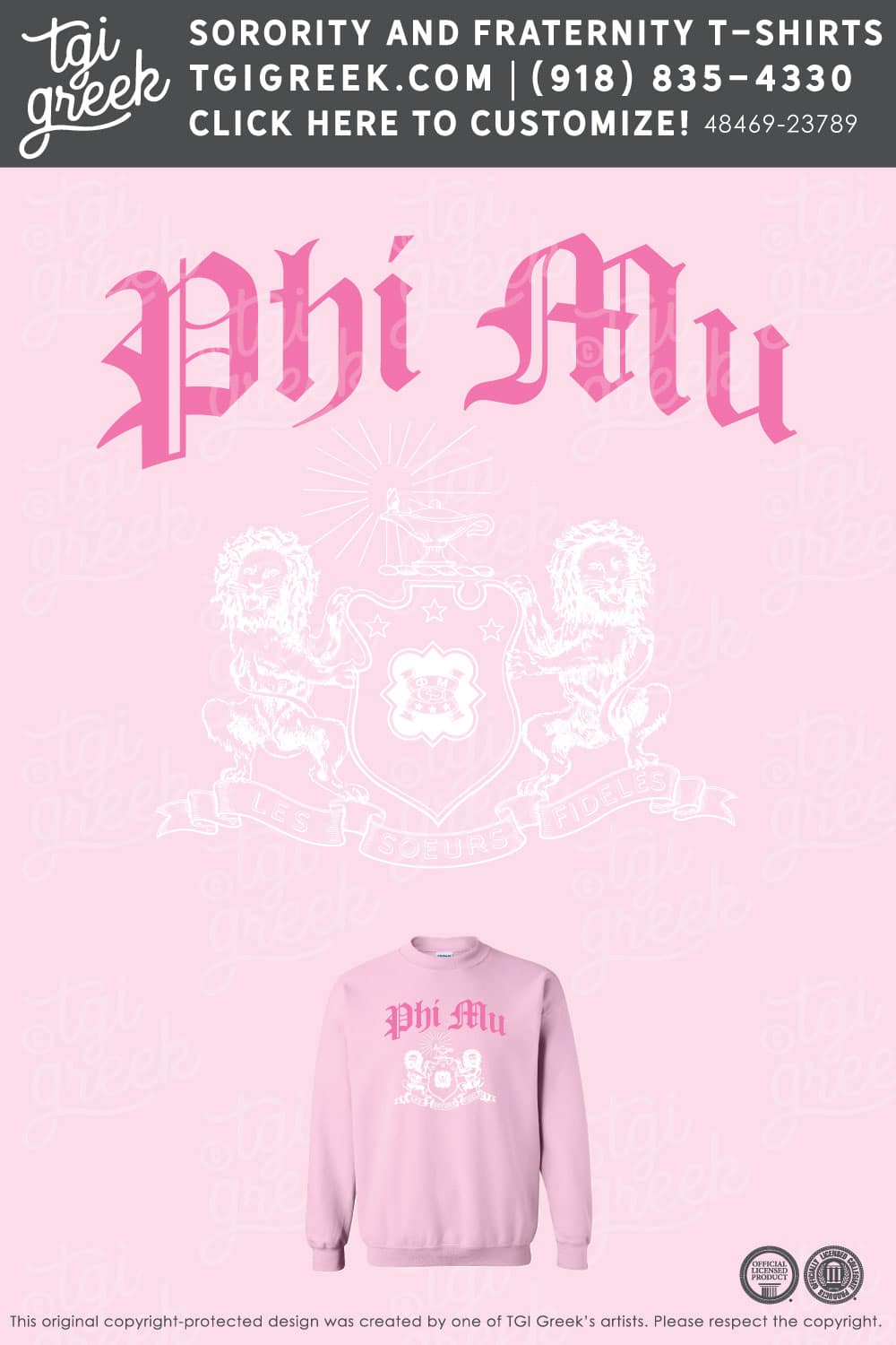 Phi Mu – MCNE PR Sweatshirt Crest