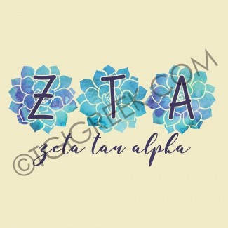 TGI Zeta Tau Alpha Watercolor Succulents
