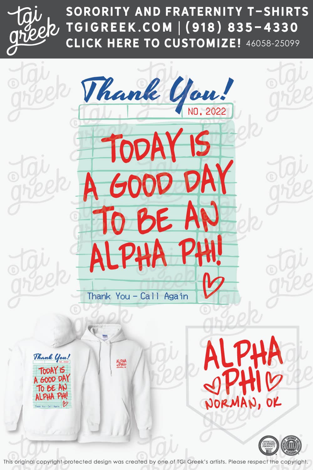 Alpha Phi – OU PR Hoodie Receipt