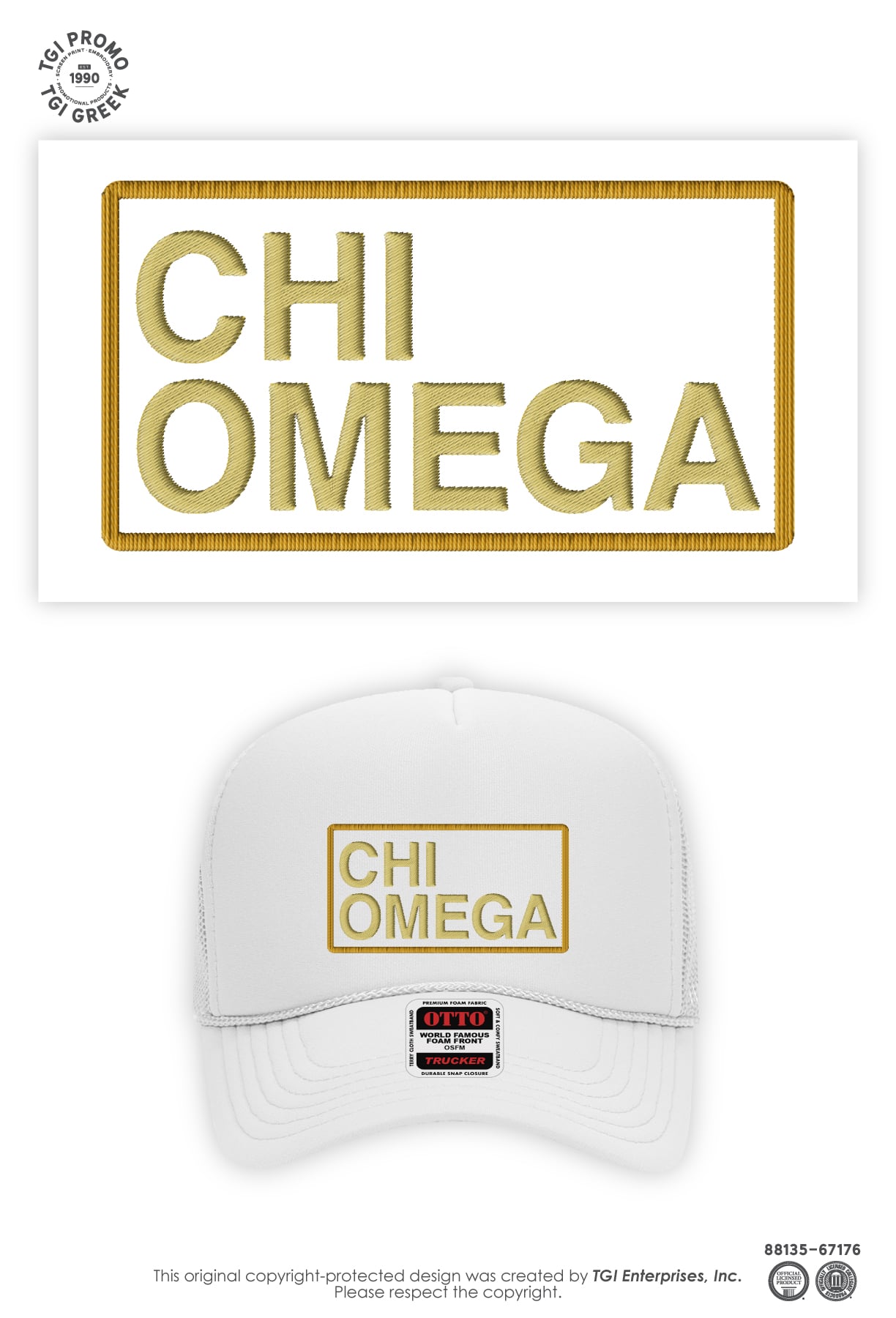 Chi Omega – TROY Hat